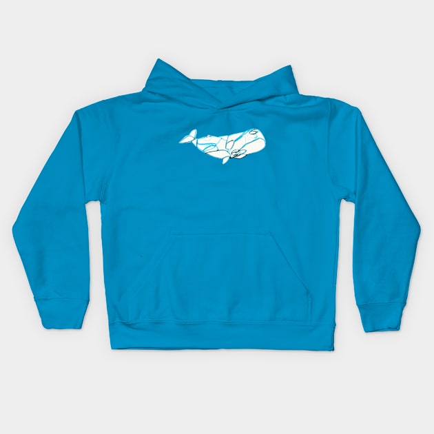 Minimalist Whale Kids Hoodie by Celeste 